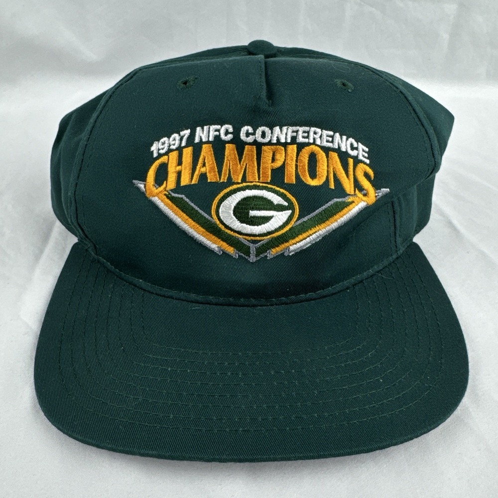 Vintage 1997 Green Bay Packers NFC Conference Champions Snapback Hat New Era - Picture 1 of 7
